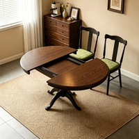 Table à manger ronde extensible FAS en frêne blanc, plateau en bois massif de 24 mm, table extensible à glissières robustes pour la maison et les restaurants