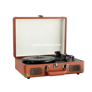 Belt driven portable carrying case design modern turntable player Blue tooth record player available in various colors