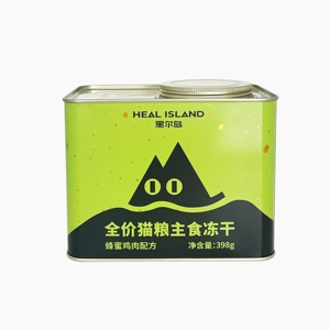 กระป๋องอาหารสัตว์เลี้ยงทรงสี่เหลี่ยม/สี่เหลี่ยมผืนผ้า ขนาด 1 กก. ผลิตจากเหล็กวิลาดเกรดอาหาร พร้อมฝาเกลียว/ฝาใน และพิมพ์ออฟเซ็ต สำหรับใส่ขนมและคุกกี้ พร้อมโลโก้ตามสั่ง - Product Image 1