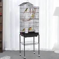 Vente directe d'usine en stock Cage à oiseaux canaris avec support Perchoir Mangeoire de reproduction Cage à oiseaux de compagnie perroquet