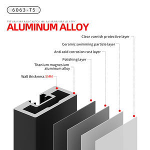 ประตูทางเข้าห้องน้ำทำจากกระจกอลูมิเนียมฝ้าดีไซน์ทันสมัย - Product Image 6