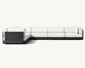 Sassanid extérieur classique américain Patio <span class=keywords><strong>jardin</strong></span> ensembles hôtel Resort fabriqué à la main <span class=keywords><strong>en</strong></span> aluminium Caicos L-sectionnel ensemble - Product Image 2