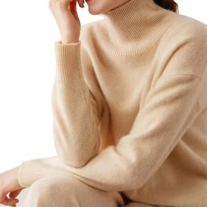 Mongolia Cachemira suéter al por mayor de las mujeres de invierno de punto grueso de cuello alto con logotipo personalizado - Product Image 3