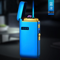 Briquet à double arc, torche à flamme jet, briquet à cigare USB, 2 en 1, rechargeable, coupe-vent, sans flamme