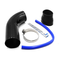 Kit de tubo de admisión de aire de coche de aluminio Universal de 76mm de 3 pulgadas, sistema de admisión de aire frío, Kit de tubo de conducto, filtro de aire