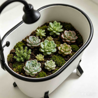 Jardinière en métal vintage en forme de baignoire blanche avec support noir, pot de fleurs pour salle de bain intérieure, jardin, ferme, décoration intérieure
