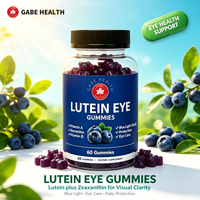 Gummies pour les yeux à la lutéine pour adultes, marque privée ODM/OEM, 60 unités, avec zéaxanthine, vitamines, myrtille, sans gluten, pour la clarté oculaire et la fatigue oculaire liée à la lumière bleue