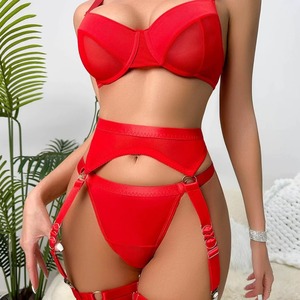 Sitio web independiente AliExpress, lencería transparente sexy de chicas europeas y americanas, conjunto de tres piezas, conjunto erótico transfronterizo. - Product Image 2