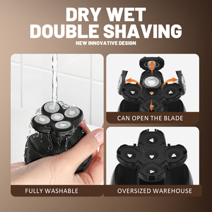 เครื่องโกนหนวดไฟฟ้าสำหรับผู้ชายหัว<span class=keywords><strong>โล้น</strong></span>เครื่องโกนหนวดไฟฟ้าอเนกประสงค์5ฟังก์ชันใน1เครื่องโกนหนวดแบบโรตารีชาร์จได้กันน้ำ - Product Image 6