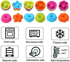 <b>Silicone</b> Muffin Cups <b>Silicone</b> Cupcake <b>Baking</b> Cups Reusable Muffin Liners Cupcake Wrapper Cups Holders for Muffins Cupcakes - Product Image 4