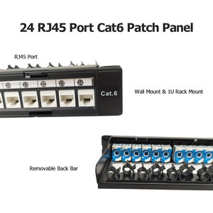 อะไหล่โทรคมนาคม 1U Cat6A UTP โมดูลาร์แร็คเมาท์ 24 พอร์ต แผงแพทช์เน็ตเวิร์กความเร็วสูงแบบทอง พร้อมแจ็คคีย์สโตนสำหรับข้อมูล - Product Image 6