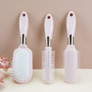 Eco Friendly High Quality Air Cushion Massage Paddle Hair Brush Curved Boar Bristles Detangling Hair Brush