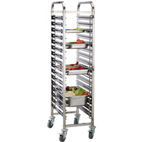 Chariot de service robuste et moderne pour tables basses, plateaux à gâteaux et supports de rangement, idéal pour hôtels, restaurants et cuisines