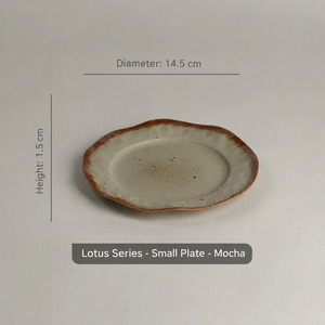 Service de vaisselle en céramique Wabi Sabi, design Japandi, peint à la main, 4 pièces, étanche, passe au lave-vaisselle, forme irrégulière, brun moucheté - Product Image 4