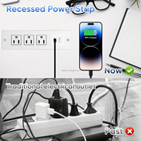 Multiprise encastrable avec ports USB et protection, rallonge électrique pour maison et bureau