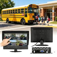 Cámara de salpicadero móvil DVR de 4 canales personalizada con panel táctil RS232, 720p/1080P AHD CVBS VGA 3 en 1, visión nocturna impermeable para camiones refrigerados