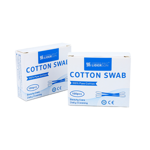 100% Naturel 100 pièces/boîte Coton-tiges en bambou Bâtonnet de coton-tige avec boîte en papier blanc - Product Image 4