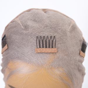 วิกผมตรงสีเงินเทา <span class=keywords><strong>ยาว</strong></span> 18 นิ้ว <span class=keywords><strong>ผม</strong></span>แท้จากยุโรป  ฐานลูกไม้โปร่งใสแบบ HD วิกผมแบบเต็มศีรษะ ขายส่ง - Product Image 4