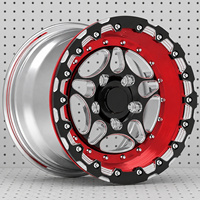 Jantes forgées 3 pièces Beadlock 5x114.3, 22-28 pouces, à déport profond, bicolores, pour voitures de drag racing, Ford Mustang, Jeep Wrangler, Nissan