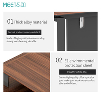 Table de conférence moderne Meet&CO pour 8 personnes, bureau de salle de réunion, bois de teck, rectangle, mobilier de bureau commercial