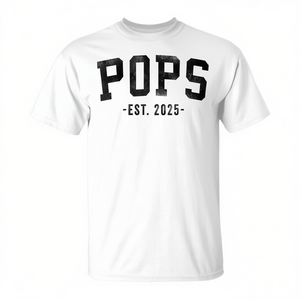 Camiseta de Manga Corta para Hombre Pops Est 2025, Color Gris, Cuello Redondo, Letra Gruesa, Corte Clásico, Próximamente Clásica - Promoción New Baby S - Product Image 2