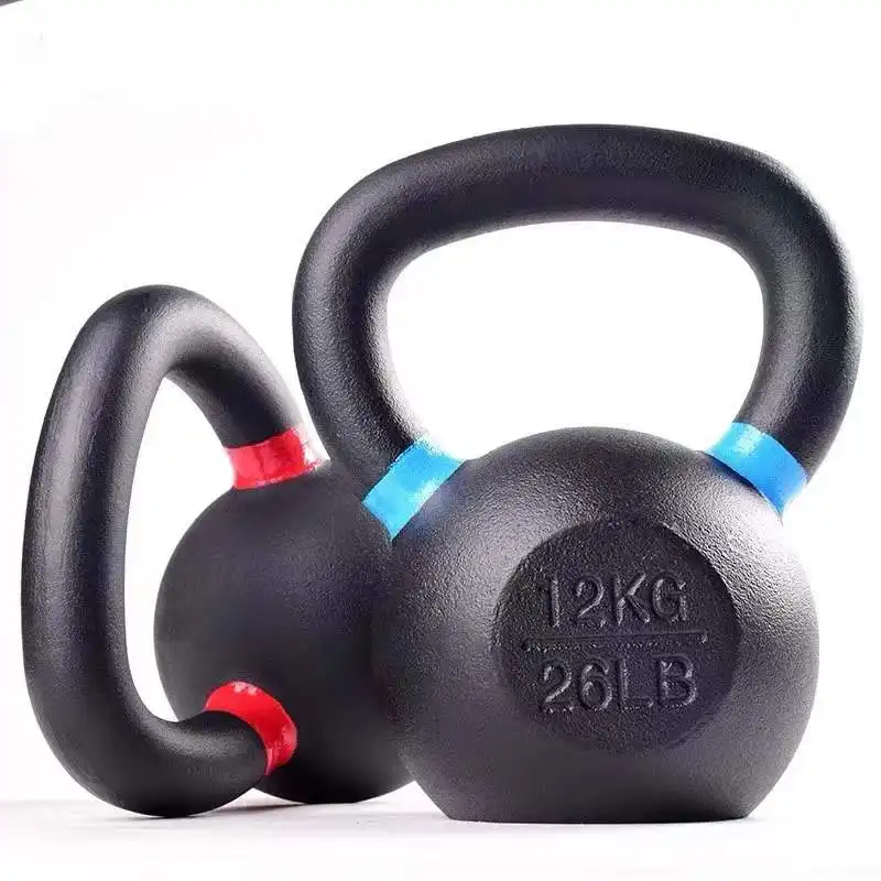 मांसपेशी व्यायाम जिम उपकरण केतली घंटी सेट कच्चा लोहा फिटनेस व्यायाम kettlebell