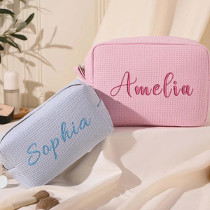 Pochette cosmétique brodée personnalisée, trousse de maquillage à fermeture éclair, trousse de toilette de voyage, cadeau - Product Image 3