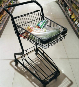 Üretici sıcak satış süpermarket 2 katmanlı alışveriş arabası sepeti plastik sepet ile - Product Image 6
