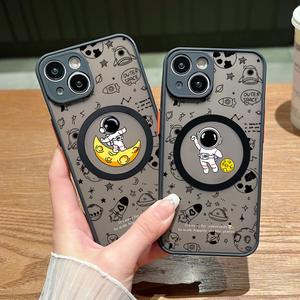 MatteสีดําQน่ารักนักบินอวกาศRocket Spaceการ์ตูนซิลิโ<span class=keywords><strong>ค</strong></span>นเหลวเ<span class=keywords><strong>ค</strong></span>สโทรศัพท์สําหรับiPhone 11 12 13 14 15 Pro Max Plus - Product Image 6
