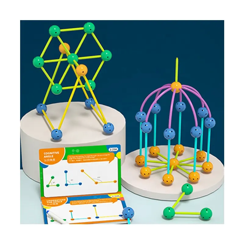 Guru DIY belajar bentuk geometris Set mainan bangunan perakitan rumah bermain DIY mainan bangunan anak untuk anak-anak