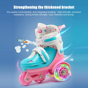 Jumon Flash Skating Shoes Kids Beginner Roller Skating Shoes Set Children Skates with Kneepad Elbow Pads Helmet Barrier <b>Backpack</b> - Product Image 4