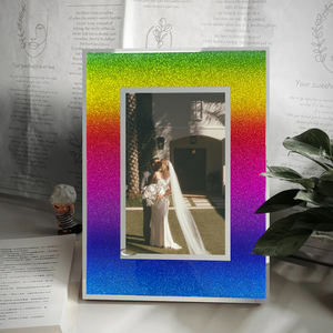 إطارات صور زجاجية لهدايا لامعة من الزجاج إطار للزفاف لتزيين المنزل هدايا عيد الميلاد للنساء - Product Image 6