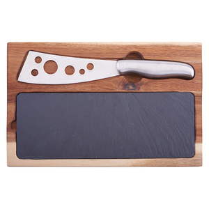 Juego de Tablas de Queso Ecológicas de Madera de Acacia al por Mayor con Cortador de Alambre y 4 Cuchillos de Acero Inoxidable Duraderos para Charcutería y Uso Doméstico - Product Image 2