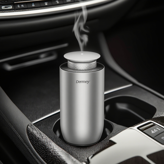 Compact USB C Car Aroma Diffuser for Cup Holder with Smart Scent Control for Car and Office