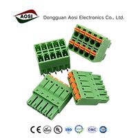 AOSI 플러그인 이중 레이어 15EDGKN KF2EDGKNH-3.5/3.81 8A 300V 28-16AWG PCB 터미널 블록 스프링 타입