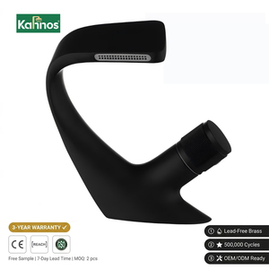 Nuevo Grifo Monomando Cascada de Agua Fría y Caliente para Baño y Cocina, con Válvula Cerámica, Montaje de un Solo Orificio, de Latón con Acabado Táctil - Product Image 1