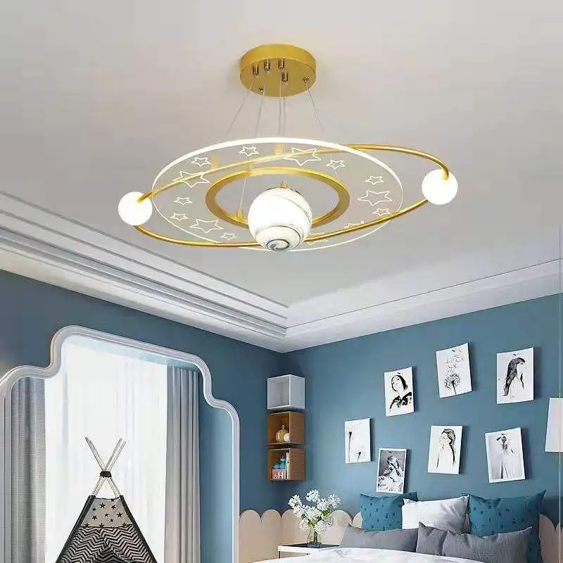 Lustre décoratif créatif pour chambres d'enfants garçons et filles, design nordique Offre Spéciale, protection des yeux de la planète