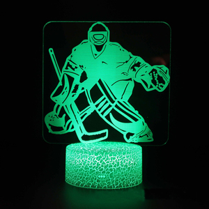 Popular lámpara de noche LED de hockey, luz de escritorio 3D táctil colorida - Product Image 3