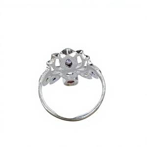 Bague en argent sterling 925 Lotus 7 chakras, multi-pierres, faite à la main, bague spirituelle, fabricant de bijoux en gros - Product Image 6