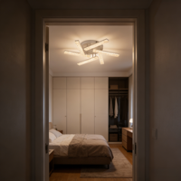 Plafonnier LED moderne JACKSUN pour la maison, en acrylique et cristal, lumière tricolore, lampe de plafond à intensité variable 20'' avec télécommande pour chambre à coucher