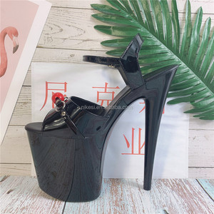 <span class=keywords><strong>Sandali</strong></span> con <span class=keywords><strong>Tacco</strong></span> <span class=keywords><strong>a</strong></span> <span class=keywords><strong>Spillo</strong></span> da 8 Pollici (20 cm), Punta Aperta, Estivi, Antiscivolo, Impermeabili, con Plateau, Aumentano l'Altezza, per Pole Dance, Neri - Product Image 6