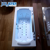 Baignoire Balnéo Intérieure JOYEE avec TV, Jacuzzi en Acrylique pour 2 Personnes, Douche LED