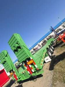 CIMC 80ton 17,3 M Cubierta de caída de cama baja Cargador de cama baja Remolque Lowboy con rampa hidráulica Precio de semi camión - Product Image 3