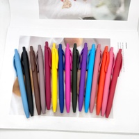 Stylo bille à pression en plastique avec colle en spray, 1,0 mm, couleur macaron, nouveauté bonbon, cadeau d'hôtel, modèle FQ201, logo personnalisé, en stock