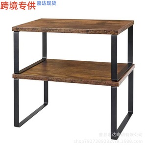 Étagère de rangement en bois Jiada à 2 niveaux pour cuisine, organisateur de bureau, étagère à épices pour ustensiles de cuisine - Product Image 4