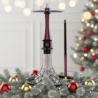 Chicha MAXX Royal Luxury Modern Ruby Black 55cm en acier inoxydable laqué et verre, durable et écologique, pour bar