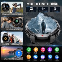 Reloj Inteligente Deportivo para Exteriores, Resistente al Agua 3ATM, Monitor de Frecuencia Cardíaca, Presión Arterial y Sueño, Llamadas Bluetooth, Linterna, SOS, Control de Música, Asistente de Voz con IA, Batería de Larga Duración