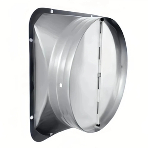 Connecteur à bride carrée vers ronde en acier galvanisé avec base carrée et registre <span class=keywords><strong>anti</strong></span>-<span class=keywords><strong>retour</strong></span> pour la ventilation des conduits d'extraction de <span class=keywords><strong>hotte</strong></span> aspirante - Product Image 1