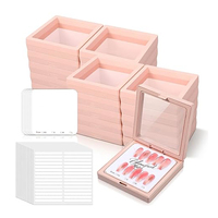 Boîte d'emballage en acrylique personnalisée pour rangement et présentation de faux ongles à presser et de capsules d'ongles