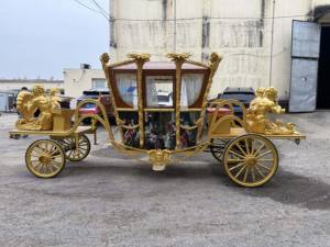 Royal Horse Carriage Motorizado Luxury Wedding Carriage a la venta para instalaciones de parques de atracciones eléctricas - Product Image 1